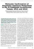Molecular Confirmation of Anopheles stephensi Mosquitoes in the Al Hudaydah Governorate Yemen 2021 and 2022