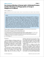 NonImmune Binding of Human IgG to MRelated Proteins Confers Resistance to Phagocytosis of Group A Streptococci in Blood