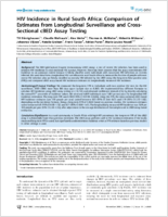HIV Incidence in Rural South Africa Comparison of Estimates from Longitudinal Surveillance and CrossSectional cBED Assay Testing
