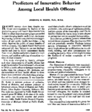 Predictors Of Innovative Behavior Among Local Health Officers
