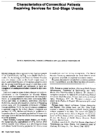 Characteristics Of Connecticut Patients Receiving Services For EndStage Uremia