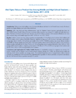 Vital Signs Tobacco Product Use Among Middle and High School Students  United States 20112018