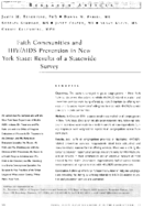 Faith communities and HIVAIDS prevention in New York State results of a statewide survey