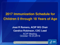 2017 immunization schedule for children 0 through 18 years of age