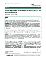 Balancing influence between actors in healthcare decision making