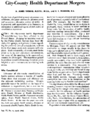 Citycounty health department mergers