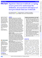 Inpatient Clinician Workload A Scoping Review Protocol to Understand the Definition Measurement and Impact of NonProcedural Clinician Workloads