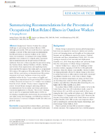 Summarizing Recommendations for the Prevention of Occupational HeatRelated Illness in Outdoor Workers A Scoping Review