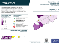 TN Congressional District 01 Stroke and Stroke Centers Map 119th Congress