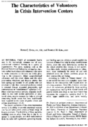 The characteristics of volunteers in crisis intervention centers