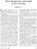 Home nursing care of the aged in New York City