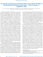 Participation in Fraternity and Sorority Activities and the Spread of COVID19 Among Residential University Communities  Arkansas August 21September 5 2020