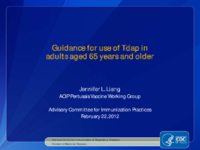 Guidance for use of Tdap in adults aged 65 years and older