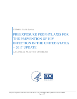 Preexposure Prophylaxis for the Prevention of HIV Infection in the United States  2017 Update Clinical Practice Guideline