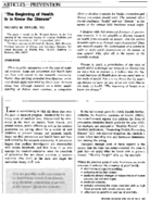 The Beginning Of Health Is To Know The Disease