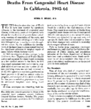 Deaths from congenital heart disease in California 194564