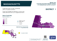 MA Congressional District 01 Stroke and Federally Qualified Health Centers Map 118th Congress