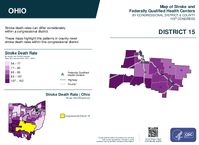 OH Congressional District 15 Stroke and Federally Qualified Health Centers Map 119th Congress