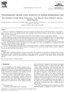 Neuromuscular Neutral Zones Sensitivity to Lumbar Displacement Rate