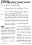 A Comparison of Different Approaches to Promote CommunityWide Dietary Change