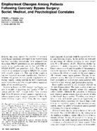 Employment changes among patients following coronary bypass surgery social medical and psychological correlates