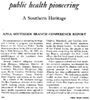 Briefs from the APHA Southern Branch Conference