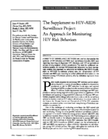 The Supplement To HIVAids Surveillance Project An Approach For Monitoring HIV Risk Behaviors