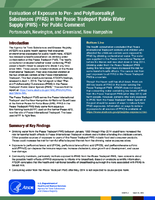 Evaluation of exposure to per and polyfluoroalkyl substances PFAS in the Pease Tradeport Public Water Supply PWS  For Public Comment   Portsmouth Newington and Greenland New Hampshire