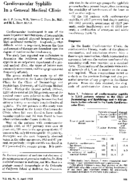 Cardiovascular syphilis in a general medical clinic