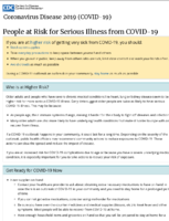 People at Risk for Serious Illness from COVID19 March 7 2020