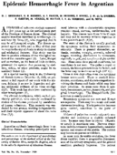 Epidemic hemorrhagic fever in Argentina