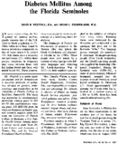 Diabetes Mellitus Among The Florida Seminoles