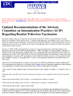 Updated Recommendations of the Advisory Committee on Immunization Practices ACIP regarding routine poliovirus vaccination