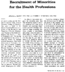 Recruitment Of Minorities For The Health Professions