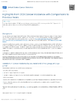 Highlights from 2021 Cancer Incidence with Comparisons to Previous Years