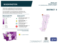 WA Congressional District 09 Stroke and Stroke Centers Map 118th Congress