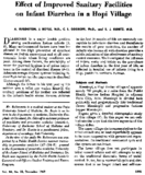 Effect of improved sanitary facilities on infant diarrhea in a Hopi village