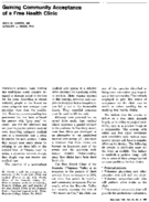 Gaining Community Acceptance Of A Free Health Clinic