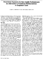 Thirdparty payments for new health professionals An alternative to fractional reimbursement in outpatient care