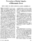 Prevention of initial attacks of rheumatic fever