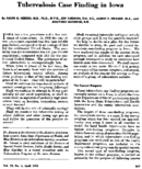 Tuberculosis case finding in Iowa