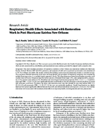 Respiratory Health Effects Associated with Restoration Work in PostHurricane Katrina New Orleans