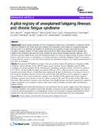 A pilot registry of unexplained fatiguing illnesses and chronic fatigue syndrome