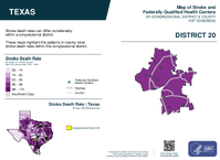 TX Congressional District 20 Stroke and Federally Qualified Health Centers Map 119th Congress