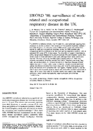 SWORD 98 Surveillance of WorkRelated and Occupational Respiratory Disease in the UK