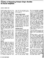 Validity of repeating patient origin studies for rural hospitals