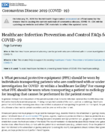 Healthcare infection prevention and control FAQs for COVID19