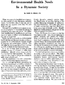 Environmental health needs in a dynamic society