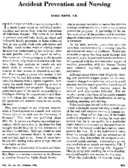 Accident prevention and nursing