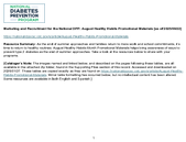 Marketing and Recruitment for the National DPP August Healthy Habits Promotional Materials